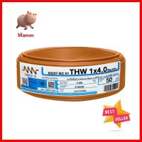 สายไฟ THW NNN 1x4 ตร.มม. 50 ม. สีน้ำตาลTHW ELECTRIC WIRE NNN 1X4 SQ.MM 50M BROWN **ราคารวม Vat แล้วค่ะ ไม่มีบวกเพิ่ม**