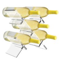 Acrylic Rack Countertop Lattice Freestanding 5 Bottle Holder Standing Tabletop Storage for Home Kitchen Bar Cabinets