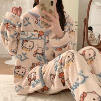 Kawaii Sanrio Hello Pachacco Peluche Homewear การ์ตูนอะนิเมะ Peluche Caldo Pigiama น่ารัก Manica Lunga Casual Homewear ชุด