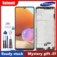 Salmatt จอ OLED สำหรับ Samsung Galaxy A32 4G จอ OLED LCD SM-A325หน้าจอสัมผัสจอโทรศัพท์พร้อมกรอบ Digitizer ประกอบเต็มตัวเครื่องเปลี่ยน