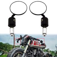 【Hd】2PC 7/8นิ้ว Universal Round Handlebar รถจักรยานยนต์กระจกมองหลังด้านข้าง Handle Bar End กระจกมองหลังด้านข้างสำหรับ Yamaha Honda