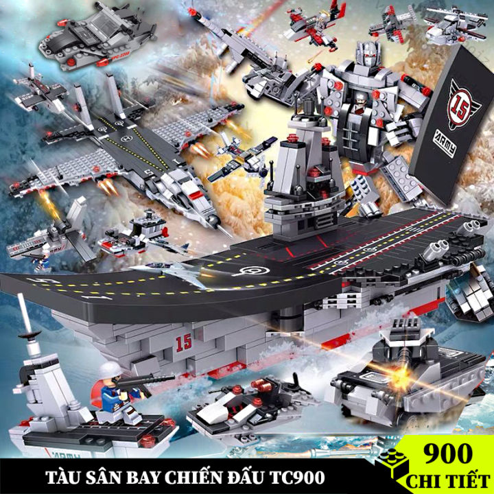 Tàu Sân Bay Xếp Gỗ LEGO Đồ Chơi Lắp Ghép Quy Mô Lớn Quà Tặng Trẻ Em Tàu Sân  Bay Tốt Cho Trí Não Tàu Chiến Độ Khó Cao Cho Bé Trai 
