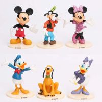 6Pcs/Set Disney Mickey Mouse Anime Figures PVC Minnie Donald Duck Goofy Dolls Figurines Model Toys Decoration For Kids Gift