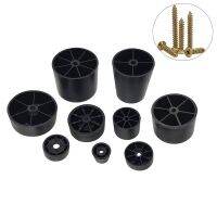 4Pcs 30/35/40/50MM Hight Black Plastic Round Furniture Legs 50mm Dia for Table Chair Bed Cabinet Feet Floor Protection Heighten TV Accessories