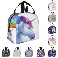 ๑♕ Cartoon Rainbow Unicorn Lunch Bag Women Cooler Thermal Insulated Lunch Box for Kids School Children Work Picnic Food Tote Bags