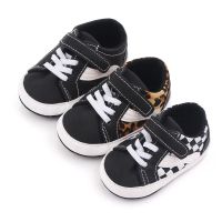 【hot】！ Newborn Baby Boy Soft Sole Shoe Anti Canvas Sneaker Trainers Prewalker Leopard plaid  0-18M