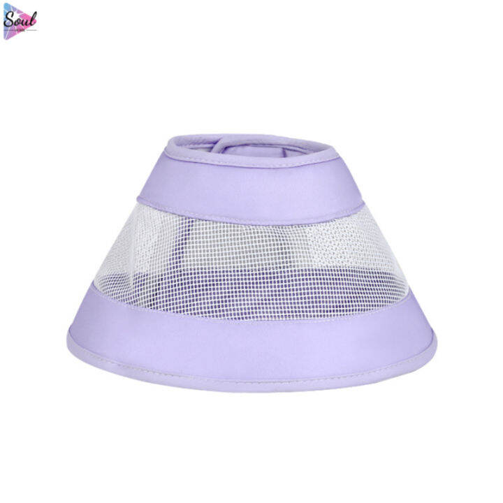 Adjustable Cat Recovery Collar Soft Breathable Mesh Elizabethan Collars Pet Cone ECollar For
