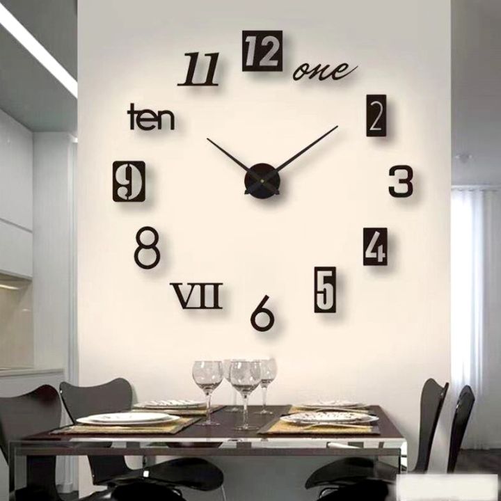 digital-silent-living-room-acrylic-home-decor-wall-clocks-diy-solid-color-simple