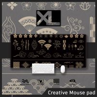 Japanese Pattern Mousepad Large Gaming Mouse pad Stitched Edge Deskmat Extended Mousepad