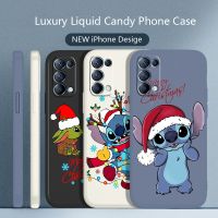 Christmas Stitch The Baby Phone Case For OPPO Find X5 X3 X2 neo Pro Lite A5 A9 2020 A96 4G 5G Liquid Rope Candy Color Soft Cover