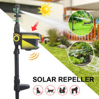 [สต็อก] เครื่องไล่สัตว์ Sprinkler Solar Powered Motion Activated ฝักบัวสาดน้ำเครื่องไล่หนู/งูด้วยคลื่นอุลตร้าโซนิกสำหรับ Yard Garden