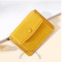 ISRA - Puff mini wallet (Mustard) กระเป๋าสตางค์ใบสั้น มีช่องใส่บัตร พกง่าย สีน่ารัก