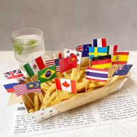 National Flag Toothpick Creative Fruit Forks Fruit Stick Multinational Customizable Party Western Food Bar Decor Bamboo Sticks