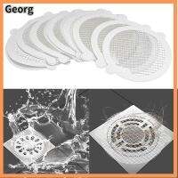 GEORG 30Pcs ใช้แล้วทิ้ง ฝาครอบท่อระบายน้ำฝักบัว เส้นใยไฟเบอร์ ป้องกันท่อระบายน้ำอุดตัน สติกเกอร์ตัวกรอง แบบพกพาได้ กลมกลมๆ ฝาปิดท่อระบายน้ำ อุปกรณ์เสริมในห้องน้ำ