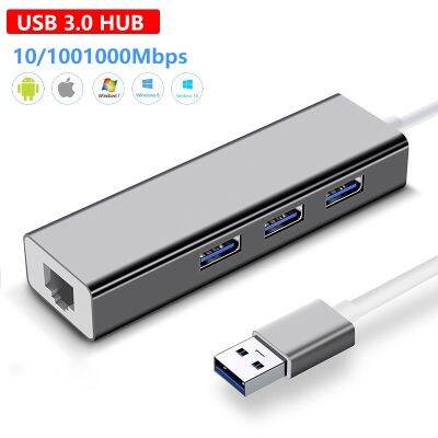 ฮับ Usb ตัว3.0พร้อมอะแดปเตอร์ RJ45พอร์ตอิเทอร์เน็ต1000 Mbps ฮับ USB USB C สำหรับแมคพีซีแล็ปท็อป Xiaomi กล่อง Mi S/3กล่องทีวี Win 7 8 9 10 11 Feona