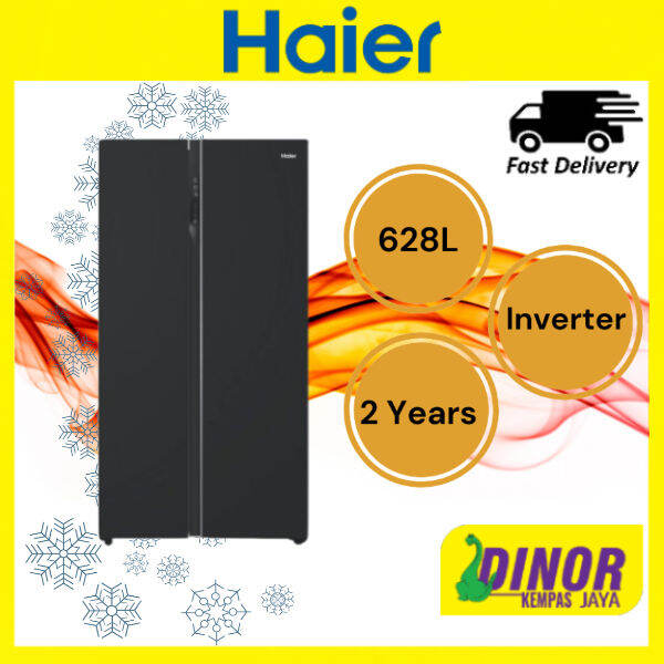 Haier HRF619SI(B) Side By Side Glass Series Refrigerator Inverter Lazada
