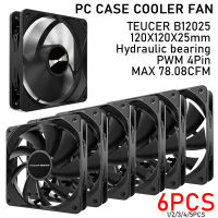 1-6PCS 12cm PC Case Fan Cooling CPU Cooler 4Pin PWM Temperature Control 120x120x25mm Mute Ventilador Desktop Chassis Cooling Fan-Laocher