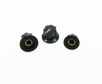 KR- Set of 3 USA Spec JB Knobs 1/4" J Bass Large and Small Knob Set Black