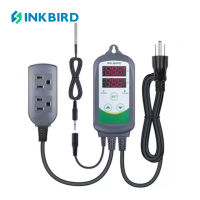 Inkbird ITC-308S 230V Pre-Wired โปรแกรมแบบดิจิตอลอุณหภูมิเย็น Controller Dual ซ็อกเก็ตเต้าเสียบ Thermostat พร้อม Disattachable Probe US Plug