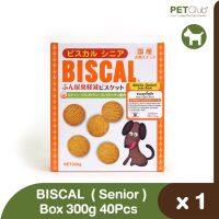 GOP ขนมสุนัข BISCAL ( Senior )  แบบกล่อง 300g 40 ชิ้น  สำหรับสุนัขอายุ 7 ปีขึ้นไป ขนมหมา ขนมสัตว์เลี้ยง