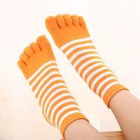 Autumn Winter Kids Striped Cotton Five Finger Toe Floor Ankle Socks Boys Girls Casual Children Breathable Soft Short Tube Socks