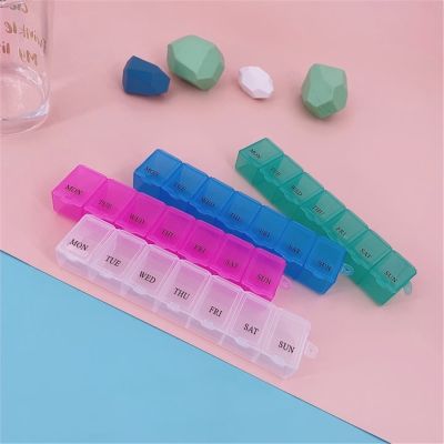 1Pc 7 Days Pill Medicine Box Weekly Tablet Holder Storage Organizer Container Case Pill Box Splitters 3 Colors