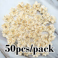 50 Pcs/pack 2.8 Cm Color Simulation Flowers Ribbons With Diamonds Clothing Decoration Headdress Production Craft Handmade DIY