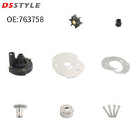 DSstyles ชุดใบพัดปั๊มน้ำพร้อม763758ปลอกหุ้มเข้ากันได้กับ Johnson Evinrude 5.5 6 7 1954 1979มอเตอร์นอกเรือ