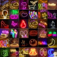 Wholesale LED Neon Night Light Sign Wall Hanging Neon Lights Room Home Bedroom Party Bar Wedding Decoration Creative Gift