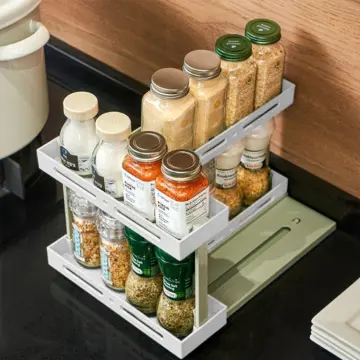 1pc, Pull Out Spice Rack, Kitchen Organization, Pull Out Spice Rack  Organizer For Cabinet, Under Sink Organizer, Sliding Spice Organizer Shelf  For Kitchen Cabinet, Rustproof Durable Spice Cabinet Organizer, Spice  Organizer, Kitchen