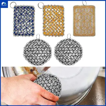 Kitchen Stainless Steel Cleaner Chainmail Scrubber with Insert