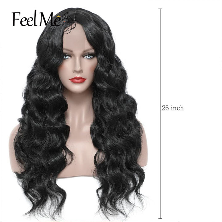 feelme-body-wave-synthetic-lace-front-wig-long-wavy-synthetic-hair-extensions-natural-black-wig-for-black-women-daily-use-26inch