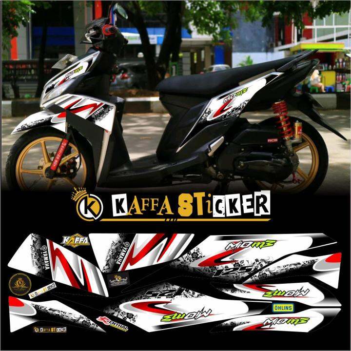 Stiker Striping MIO M3 Variasi Desain Racing List Putih Hitam | Lazada