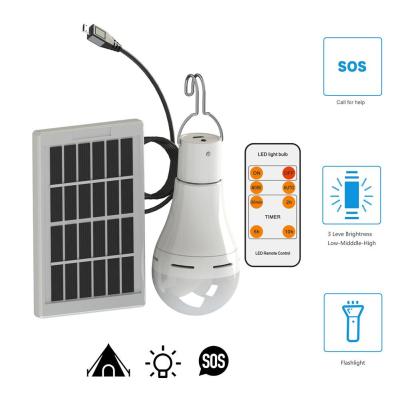 5 Modes 20 COB LED Solar Light USB Rechargeable Energy Bulb Lamp for Outdoors Camping Solar Tent Lamp