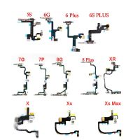 สายไฟ Flex 1 ชิ้นพร้อมสวิตช์ระดับเสียงโลหะเปิดปิดปุ่มอะไหล่สําหรับ iPhone 5s 6 6s 7 8 Plus X XS MAS XR เปลี่ยน