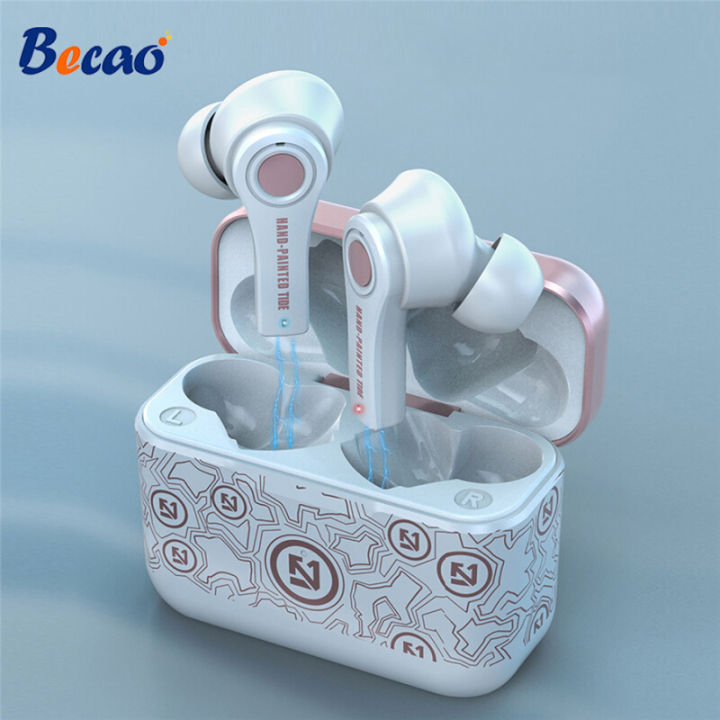สินค้าใหม่-becao-tws-หูฟังบลูทู-ธ-ไร้สาย-5-0-พร้อมกล่องชาร์จไมโครโฟนหูฟังสเตอริโอสปอร์ต-ลด-50