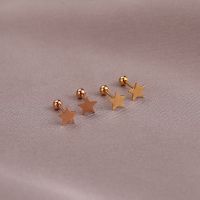 Smile Real 18K Gold Screw Stud Earrings Pure Solid AU750 Star for Women Fine Jewelry Gift E159