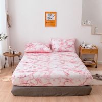 CKBEDROOM-0011642 ผ้าปูที่นอน ขนาด 6 ฟุต สีพื้นลายหินผา วินเทจ fit sheet