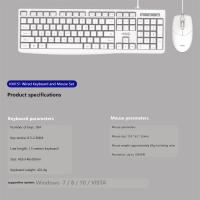 RYRA White Wire Keyboard Mouse Combo Portable Gaming Keyboard Mouse Set For Office Laptop PC Gamer Computer Keyboard And Mousehot