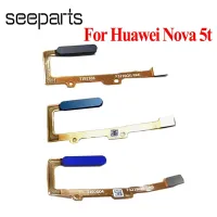 สำหรับ Huawei Nova 5T ปุ่มโฮม Nova 5T สายเคเบิลแบบยืดหยุ่นเซนเซอร์ลายนิ้วมือสัมผัสริบบิ้นเปลี่ยน Nova 5T AL10 L41 YAL-L21