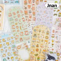 Jnan เคสโทรศัพท์สติกเกอร์กันน้ำพีวีซีถ้วยสติกเกอร์ลายการ์ตูนน่ารักสติกเกอร์กันน้ำบัญชีสติกเกอร์ตกแต่งดีไอวายของขวัญสำหรับเด็กนักเรียน