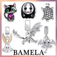 BAMELA ใหม่925เงินสเตอร์ลิงมังกรกระต่ายแมวเสน่ห์เต่าเพทายลูกปัด DIY สำหรับต้นฉบับแพนดอร่าสร้อยข้อมือเครื่องประดับสำหรับผู้หญิง