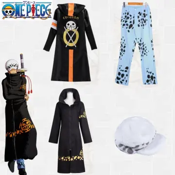 Anime One Piece Trafalgar Law Cosplay Costume Cloak Unisex Cape & Hat  2PCS/Set