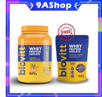 ?1 Free 1?biovitt Whey Protein Isolate เวย์โปรตีน ไอโซเลท รสชาไทย 2 ปอนด์ ฟรี แบบซอง 200-224 กรัม เสริมกล้ามคมชัด อร่อย เข้มข้น โปรตีน 33 กรัม