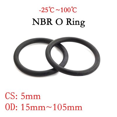 {Haotao Hardware} 50ชิ้น NBR O แหวนซีลปะเก็น CS 5มิลลิเมตร OD 15 105มิลลิเมตรไนไตรล์ Butadiene ยาง Spacer น้ำมันต้านทานเครื่องซักผ้าทรงกลมสีดำ