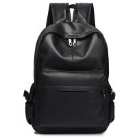 Mens Backpack For Men pu Leather Leatherette Backpack Man Mens Design Bag Black Zipper Laptop Backpack Male High Quality