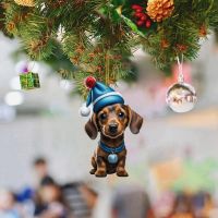 2d Acrylic Dog Christmas Tree Ornament Dog Acrylic Double Print Funny Christmas Decorations 2024 Pendant White Elephant Gifts Christmas Ornaments