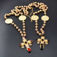 New Arrival Baroque cross retro necklace catwalk court necklace vintage long necklace 263