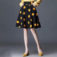 COD ✜ vffe899 High Waisted Chiffon Skirt Women Summer Loose New Polka Dot Anti Glare Umbrella Skirt A-line Large Swing Skirt Short Skirt