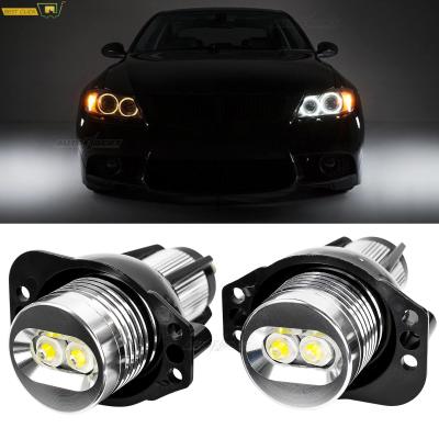 2Pcs Car LED Angel Eyes Light Halo Ring Headlight Assembly Bulbs Lamp For BMW 3 Series E90 E91 2005-2008 Accessories White 6000K